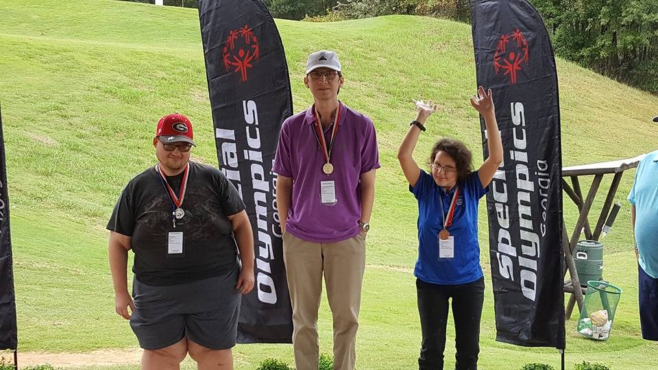 Golfers at the registration tent